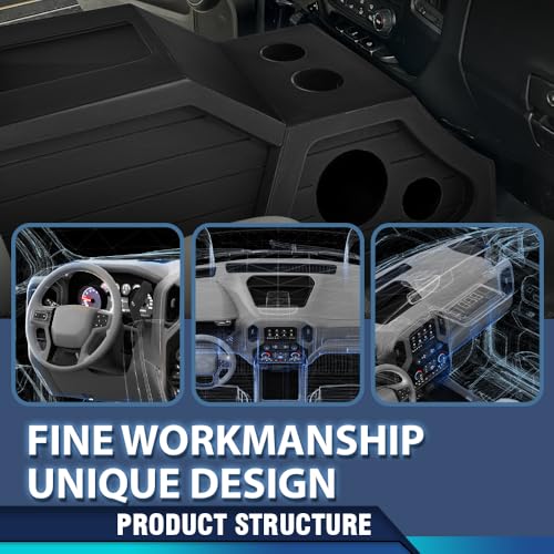 PIT66 12\" Center Console Subwoofer Box Compatible with Chevy/GMC Crew Cab 2014 2015 2016 2017 2018 Black - Thumbnail 3