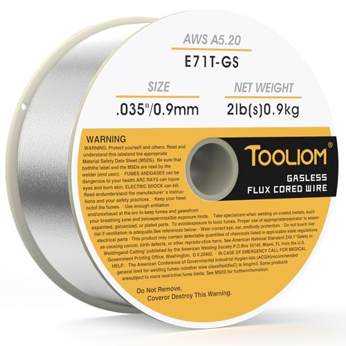 Image of TOOLIOM E71T-GS 0.035 inch Gasless Flux Core Welding Wire 2LB | Welds carbon steel in all positions, minimal spatter, easy slag removal