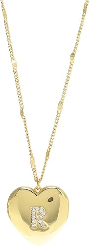 Kate Spade New York Relicario de corazón R, Latón, Circonia cúbica