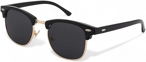 ELEGANTE UV Protected Polarized Half Rim Sunglasses for Men & Women (Medium Size)