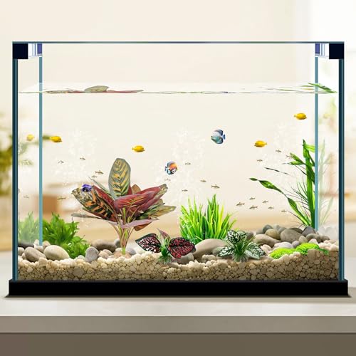 Moonorange Reptile Artificial Plants, Terrarium Plants Decorations Supplies, Aquarium Fish Tank Plant, Amphibian Habitat Hideout Tank Accessories(L Set-3pcs/D) - Thumbnail 6