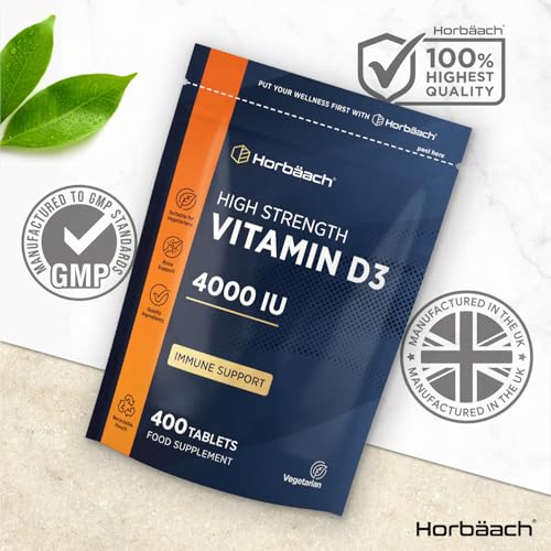 Vitamin D Tablets 4000IU | 400 Count | High Strength Vitamin D3 Supplement | Vegetarian | by Horbaach - Image 6
