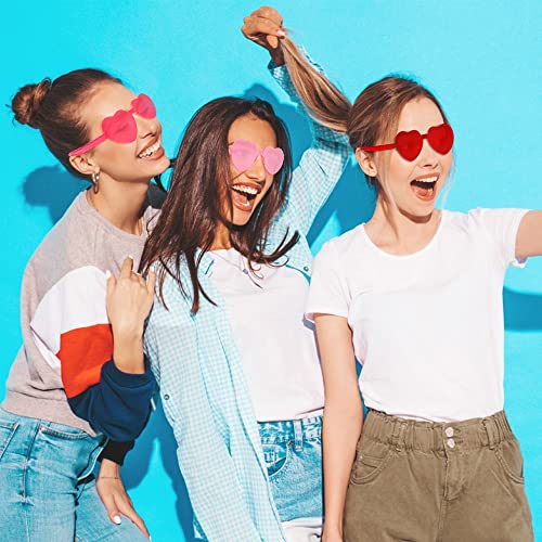 Heart Shaped Sunglasses, 3 Pack, Rimless, Retro, Yellow, Love Theme 6