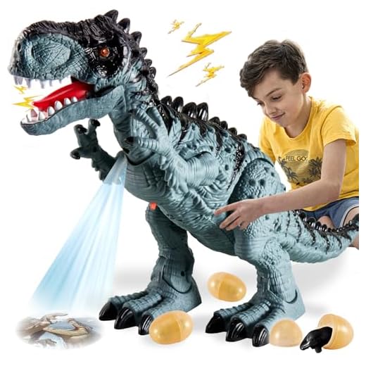 TOEY PLAY 49CM Grandes Dinosaurios Juguetes con Sonido, Huevos de Dinosaurio, Proyección, Animals Figuras Juguete para Niños Niñas 3 4 5 Años