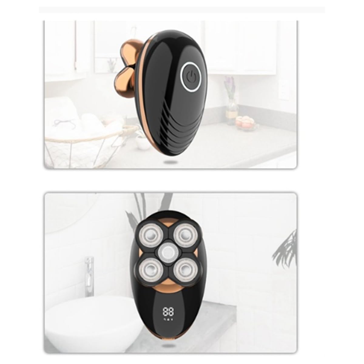 Rasoio elettrico a secco bagnato per gli uomini Trimmer per capelli barba ricaricabile macchina da barba con display LCD Kit per la cura