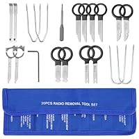 Xastro Radio Ausbau Werkzeug, 20TLG Universal Autoradio Ausbauwerkzeug für Radio Navi IEntriegelungswerkzeug I Demontage Radiobügel Kfz Werkzeug