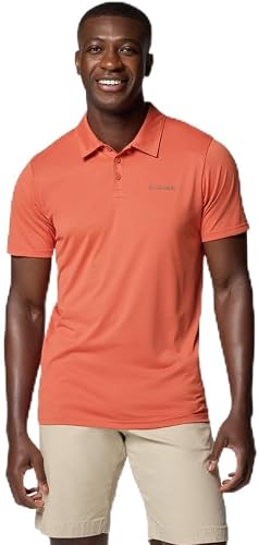 Columbia Polo de Manga Corta para Hombre, Color Toscano Jaspeado, Talla L, Jaspe