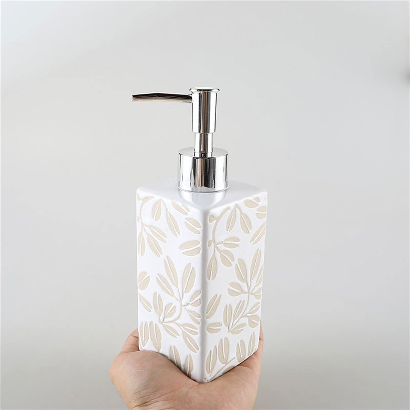 Dispenser per Doccia da 350 ml, flacone per lozione in Ceramica con pressa, Dispenser di Gel Separato per Uso Domestico, Hotel e Toilette.