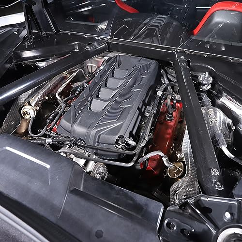 Image of Sekhyna Engine Bay Panel Cover Trim 2PCS Compatible with Corvette C8 Stingray 2020-2025 Engine Cover Left Right Protective High Temperature Resistance Cover Trim Accessories (Real Carbon Fiber)