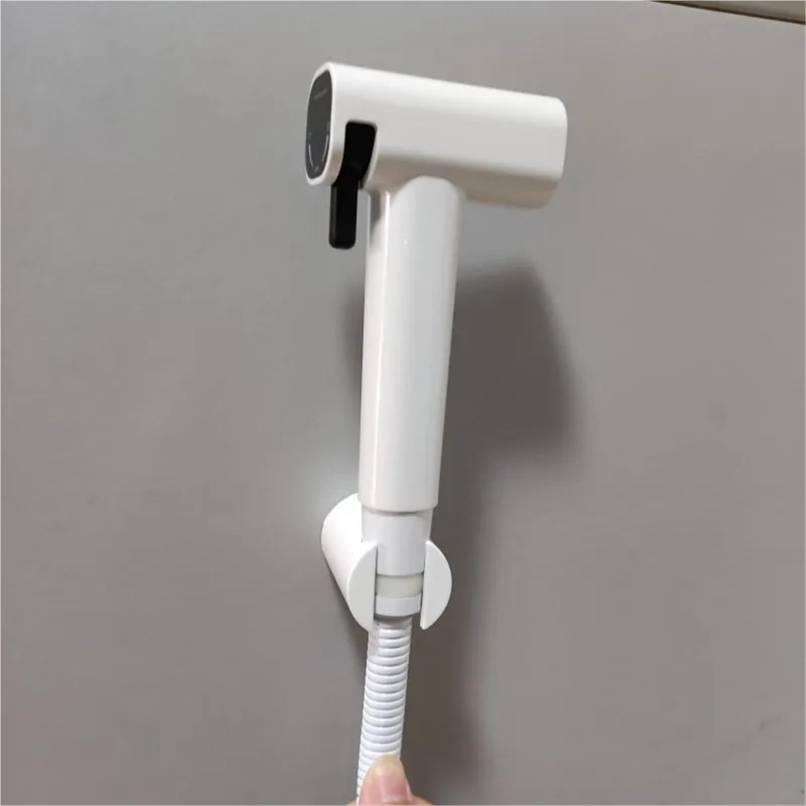 Bidé de Ducha higiénico portátil para baño, Inodoro, Inodoro, válvula de Chorro (Conjunto de PVC Gris)