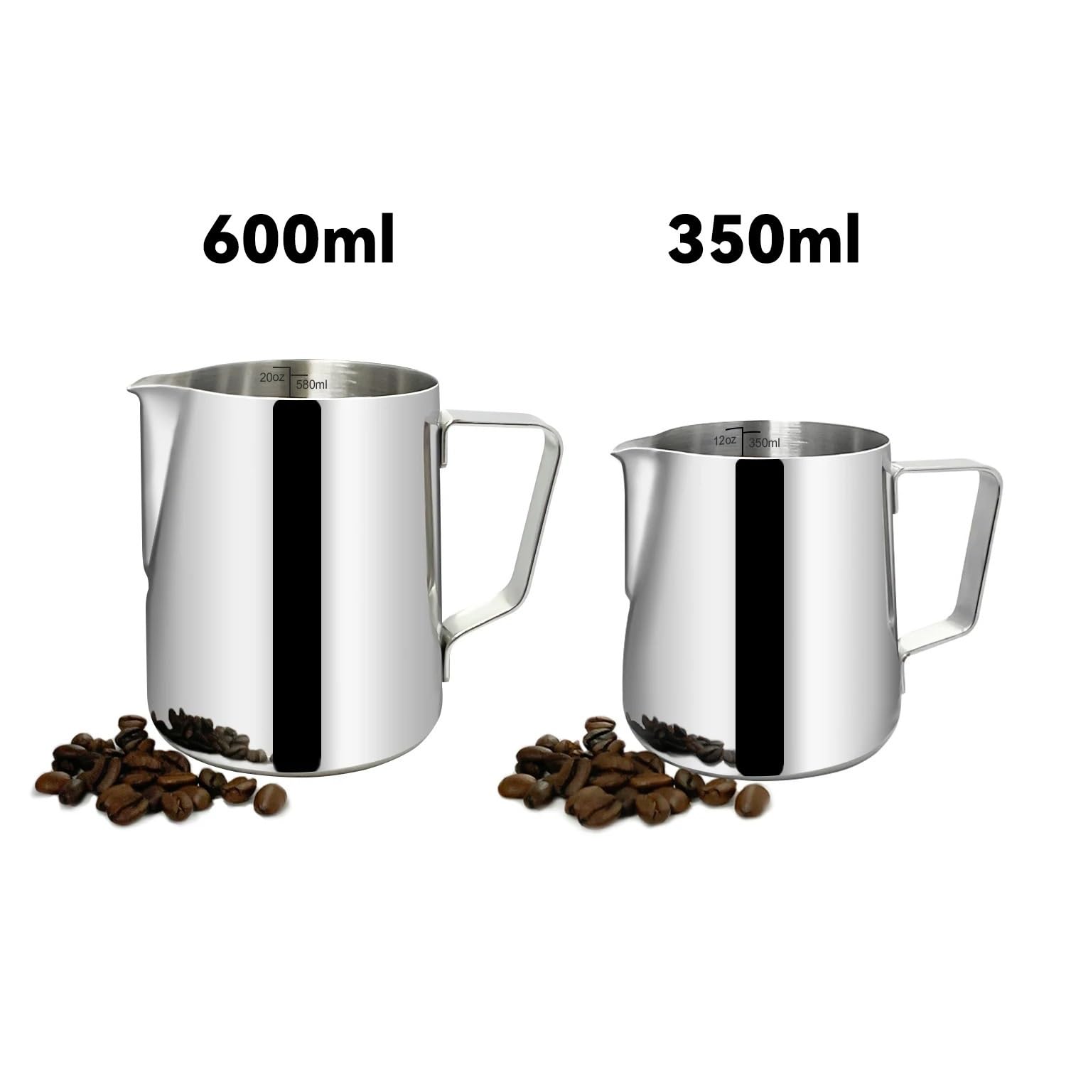 Jarrita leche acero inoxidable graduada 350ml 600ml latte art | Marcado de escala claro, acero inoxidable, dos opciones de capacidad, arte latte fino(600ml blue ns)