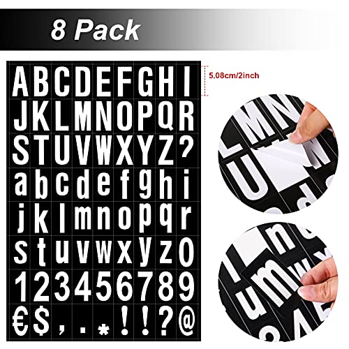 Image of Zonon 8 Sheets Mailbox Numbers Letters Stickers,2inch,White in Black