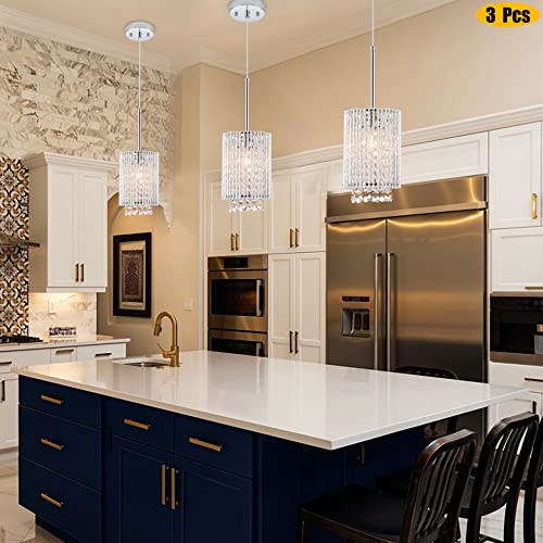 Mo&Ok 3 Pendant Lights Farmhouse Light Fixtures Kitchen Island Lighting Crystal Hanging Lamp Modern Pendants Ceiling Lamps,For Dinning Room Bedroom Hallway Bar thumb #2