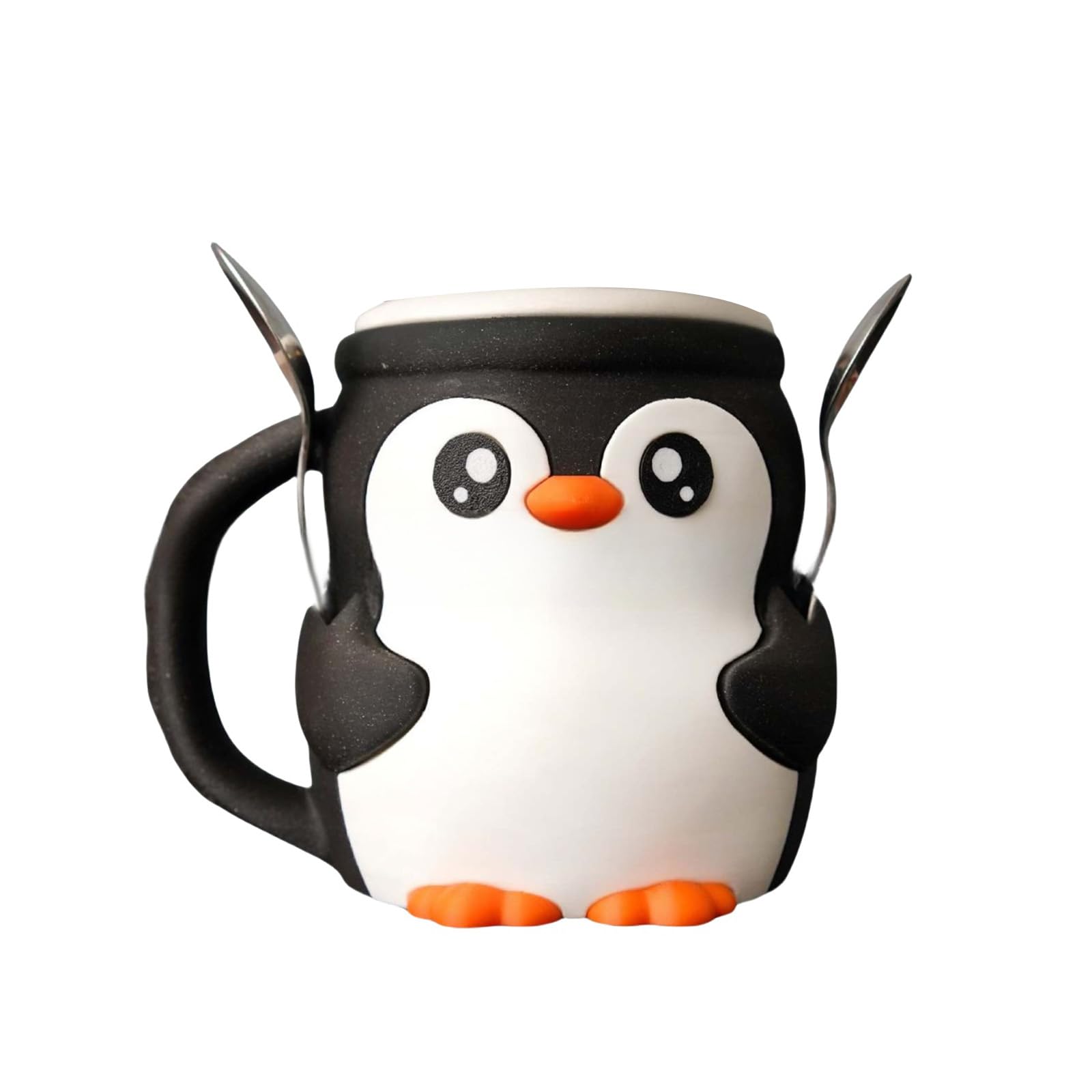 Tsophreniq Lovely Penguins Ice Cream Pint Holder with Spoon Slot Popsicles Insulated Sleeves Pints Container Handle Container Popsicles Holders Enduring