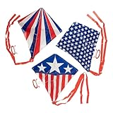 Fun Express Patriotic Kites with Tail - Vibrant Red White & Blue Kites 4th of July Parties Family Fun Outdoor Celebrations - Perfect for Kids Adults & Group Activities - Easy-to-Fly Design - 12 Pieces