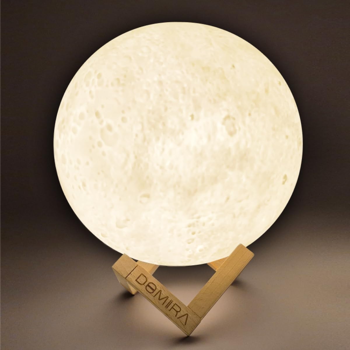 DOMIRA Moon Lamp 13cm | 16 Colors RGB | Rechargeable Touch & Remote Control Night Light | Dimmable Cordless Mood Lamp for Bedroom, Home Decor, Gifts for Women & Men (Size 13 CM) (18 CM)
