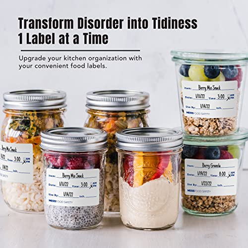 Mess Dissolvable Food Labels- 300 Removable Food Container Labels - Blank Labels For Food Containers - Dissolvable Food Labels Stickers -Freezer Labels - Bottle Labels, Jars Food Storage Labels 2X3" #TOP4