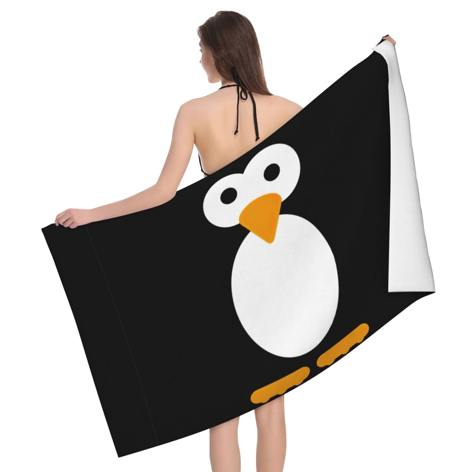 Serviette bain microfibre douce pingouin anti peau irritée