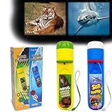 Pup Go Pack de 2 linternas y Proyectores Wild Animal & Seaworld con 6 Discos y 48 Imágenes, Juguetes Ideales para Niños 3 4 5 6 7 Años, Linterna Regalo, Kit Científico Educativo para Niños y Niñas