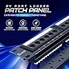 NewYork Cables 24 Port Cat6 Patch Panel, 10Gb Ethernet, 1U 19-Inch Rack or Wall Mount, UTP Network Patch Panel, Heavy-Duty Steel, Color-Coded T568A/B, 110/Krone Compatible, Black #1