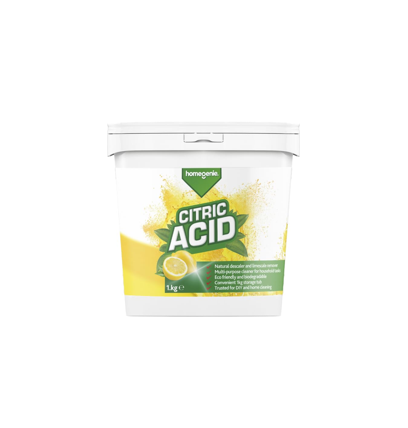 HomeGenie Citric Acid Powder 1kg - Multi-Purpose Cleaning & Descaling Powder for Appliances, Bathrooms, Taps & Grout
