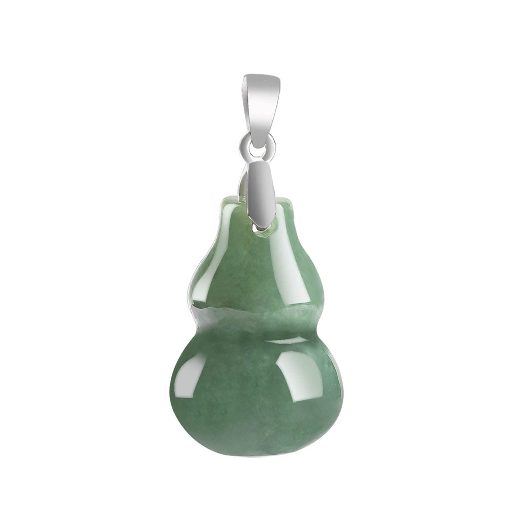 DZBERH Collar Feng Shui Collar de Jade Natural Wu Lou/Collar con Colgante de Calabaza Collar de Plata esterlina Talismán Collar con amuleto de la Suerte Gargantilla de Piedras Preciosas Vintage Atraer