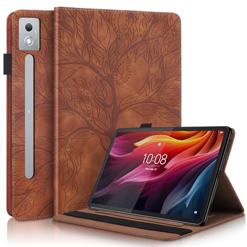 Coque Lenovo Idea Tab Pro 12.7 2025 étui de protection marron avec porte-pencil TB-373FU