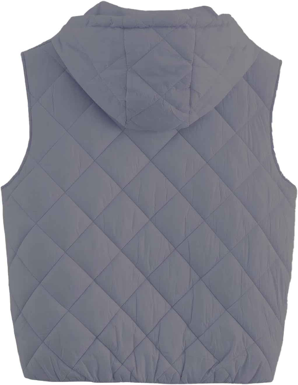 KEOMUD Women's Winter Hooded Puffer Warm Vest,Sleeveless Patchwork Knit Quilted Coat Outerwear for Office Home Outdoor