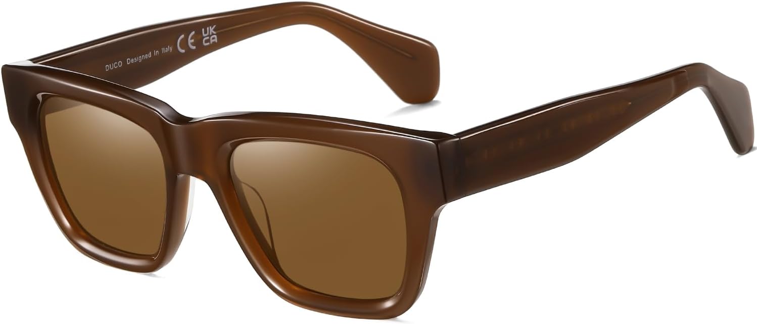 DUCO Retro Square Sunglasses for Men Women Trend Polarized Mens Womens Shades UV protection Sun Glsses DC2348