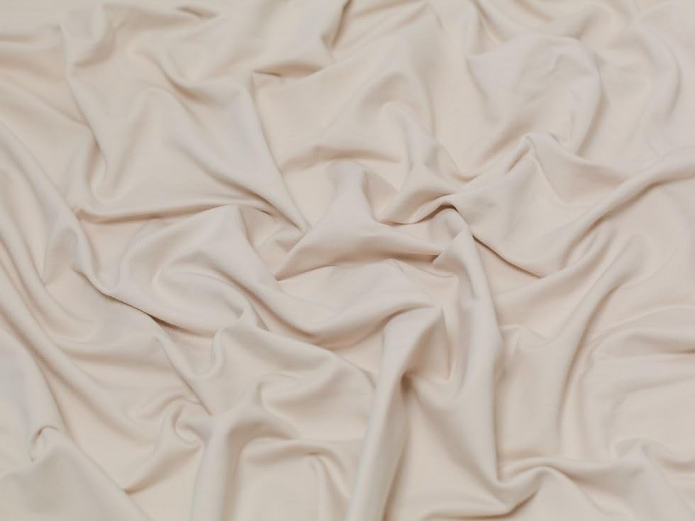 Minerva Medium Loop Back French Terry Stretch Knit Fabric Almond - per metre