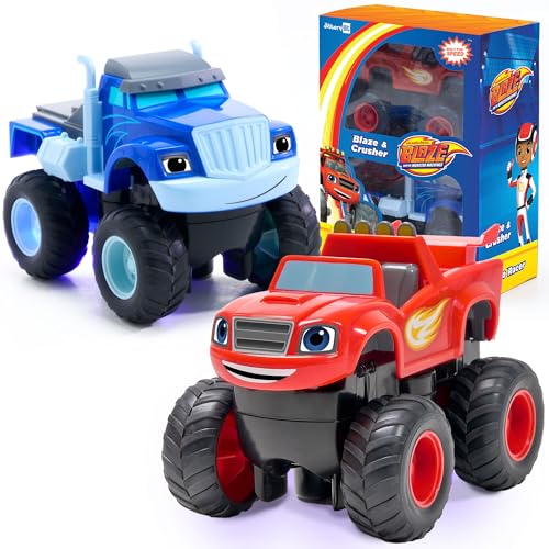 Blaze and Crusher Monster Turbo Truck Rechargeable 1:24 Racers Toy - Blaze and the Monster Machines Christmas & Birthday Gifts for Kids Boys and Girls 3-8