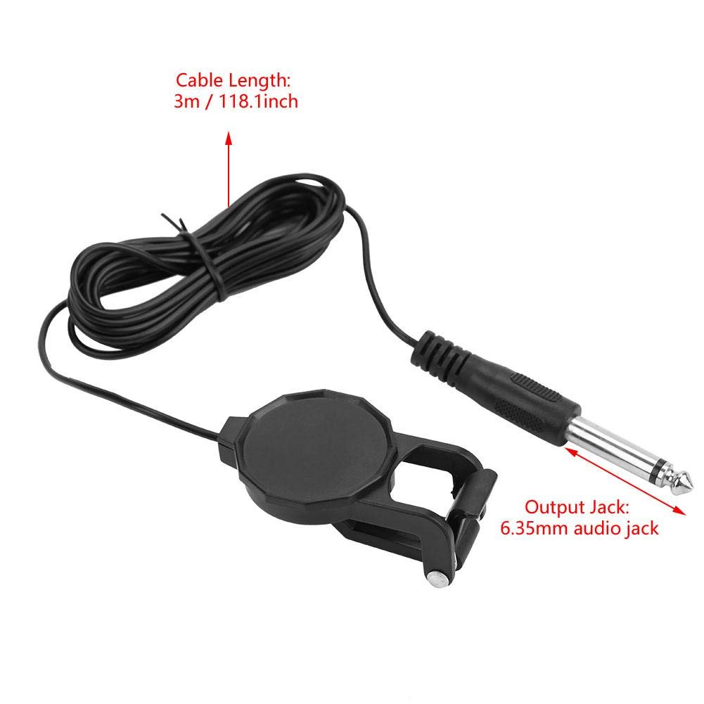 Pickup per Violino, Cavo da 3 Metri Spina Audio da 6,35 mm Pickup Piezo Microfono a Clip