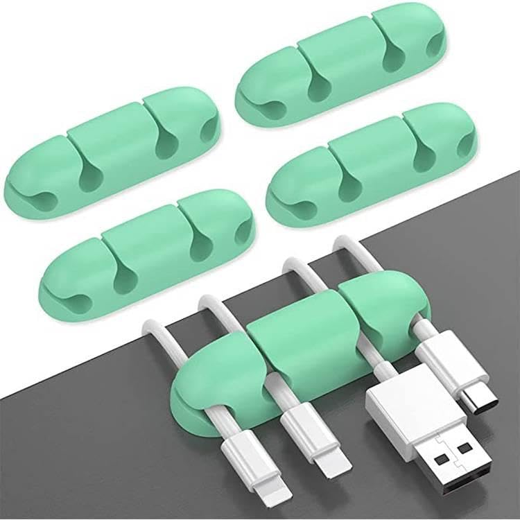 AHASTYLESilicone Multi-Purpose Cable Clip/Organizer (5 Packs) - Green