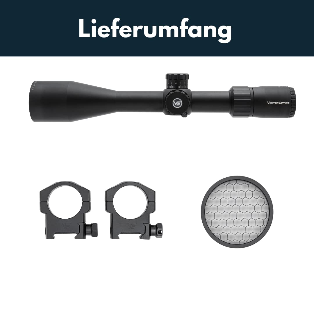 VECTOR OPTICS Everest luneta celownicza 3-18 x 50 z szyną 21 mm Picatinny i szkłami Schott-Germany – wygląd celowy na polowania, airsoft, wiatrówki, kusze i strzelców sportowych