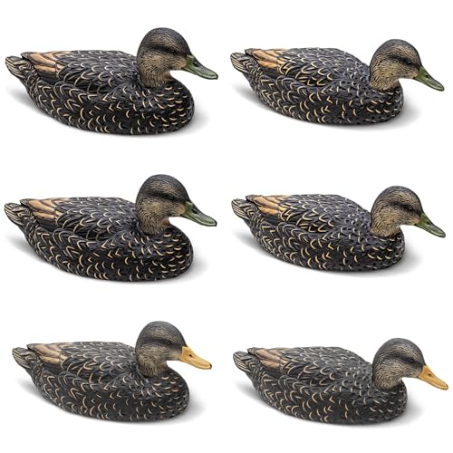Rig'Em Right Waterfowl Mainline Decoys, 6 Pack, Black Ducks (333-BD)