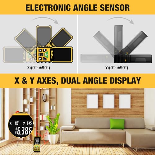 Laser Measure,DEGLASERS 229 Feet Green Laser Measurement Tool with Angle Sensor,Measure Distance, Area and Volume,Pythagorean Mode,±1/16 inch Accuracy,Ft/Ft+in/in/M Units,2.4" LCD Backlit