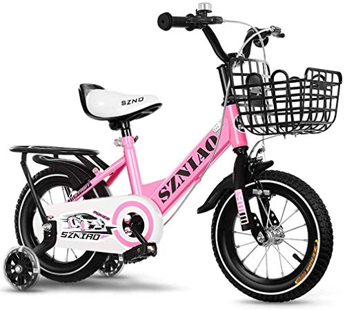 Ligero, Bicicletas de montaña for niños con ruedas de entrenamiento, 12" 14" muchachas de los muchachos del estilo libre de la bicicleta de 2-10 años de edad con Asiento de atrás y de canasta, bicicle