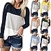 Price comparison product image Gofodn Tops for Womens Clothes Sale Clearance Long Sleeve Plus Size Shirt Casual Patchwork Stripe Wild Blouse Navy