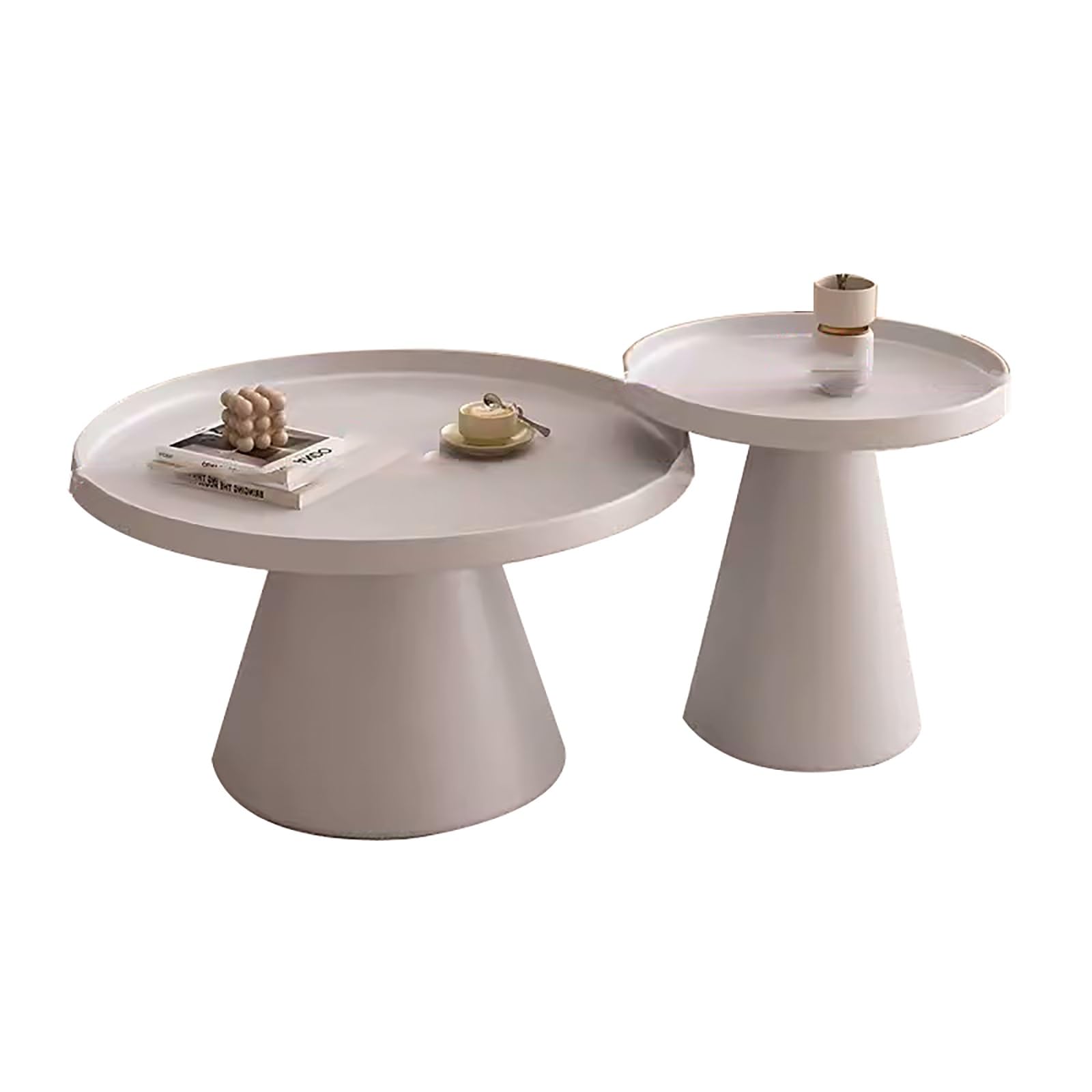 Table basse ronde grise moderne et minimaliste de salon