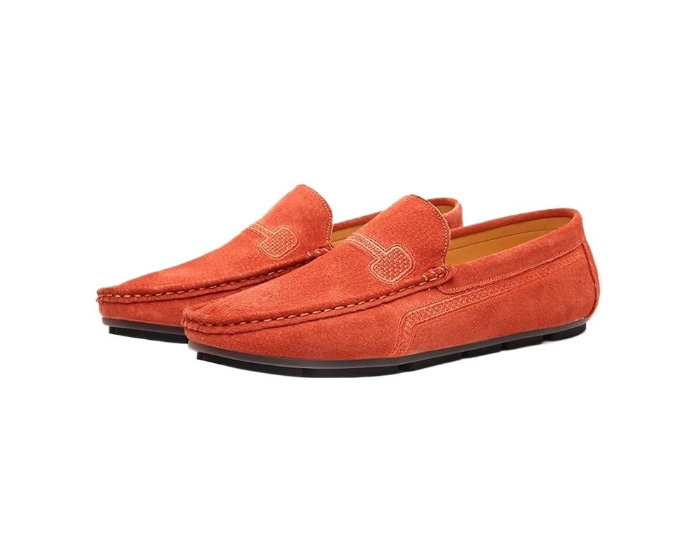 Men's Loafers Shoes Faux Leather Stitching Details Suede Vamp Rubber Sole Flexible Lightweight Comfortable Classic Slip On