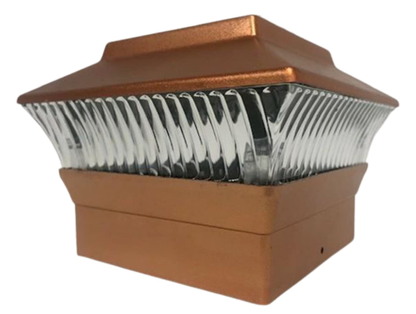 Starry Illuminate 4 Pcs 4x4 Solar Copper Color Square PVC Post Fence Cap Lights