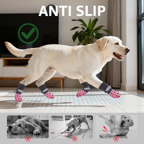 BEAUTYZOO Dog Socks to Prevent Licking Paws Double Sided Grip Traction,4Pcs by BEAUTYZOO - Used condition - Image 6