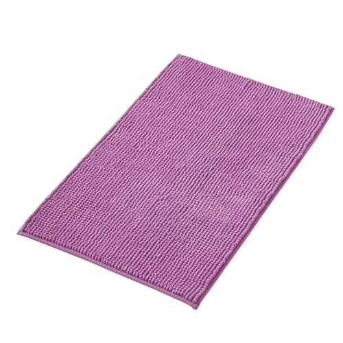 Decomira Tapis de Bain Antidérapant en Chenille | Super Absorbant et Lavable en Machine | pour la Salle de Bain, Douche, Baignoire ou comme Tapis WC | Violet - 40x60 cm