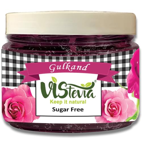 Image of Vistevia Sugar Free Gulkand (Rose Petal Preserve), Stevia-Sweetened Flavor of Damascus Roses, Diabetic and Keto Friendly- Pack 0f 1 (380G)