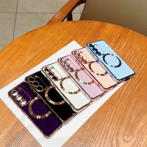 Coque Samsung S21 Plus silicone rose compatible chargeur sans fil