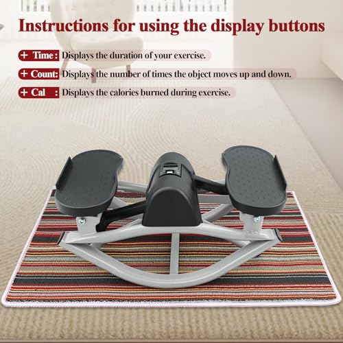 Image of Rock Stepper for Home Workout, Side-to-Side Stepper Machine with Resistance Bands & Digital Display, Low-Impact Lateral Stepper for Full Body Exercise, Compact Quiet Cardio Equipment for Apartment /Gym