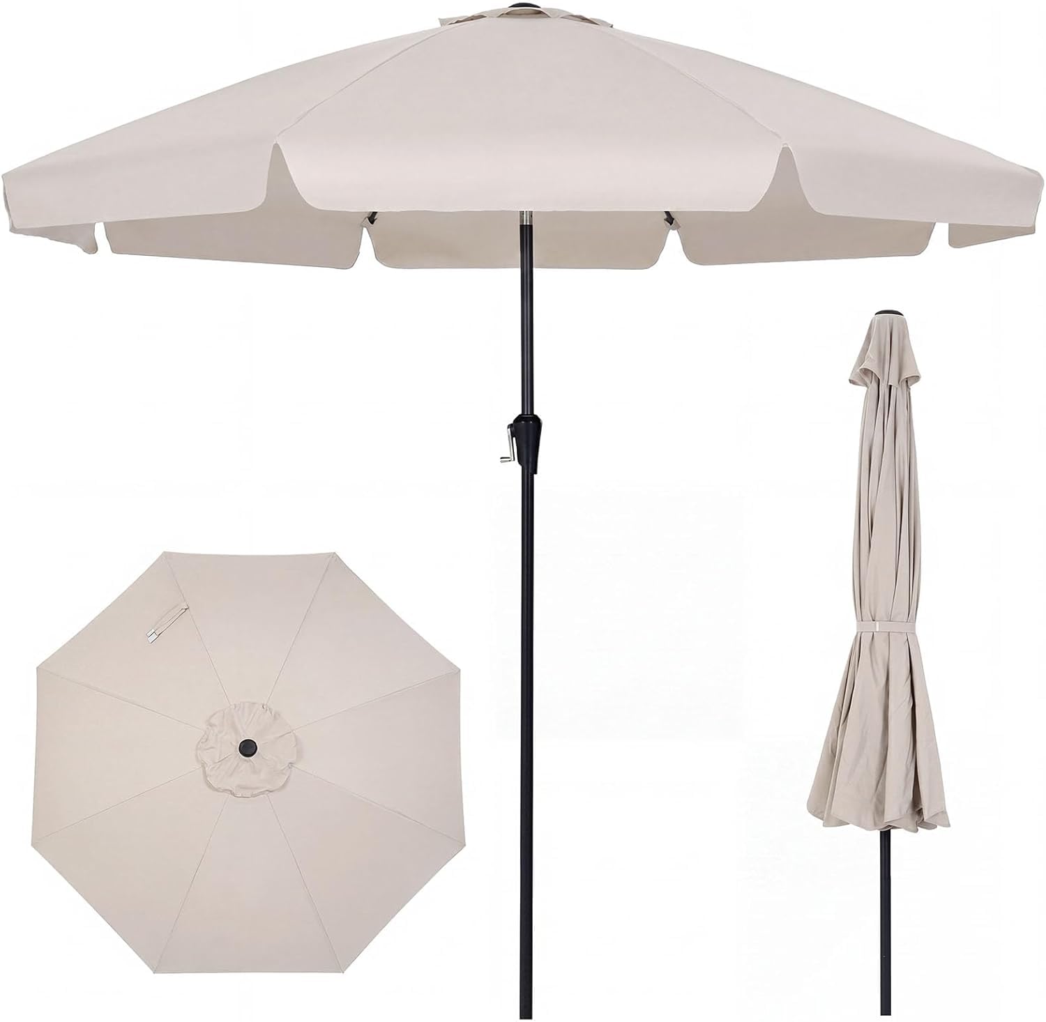 RELAX4LIFE Ombrellone da Giardino 286 cm con Angolo Regolabile