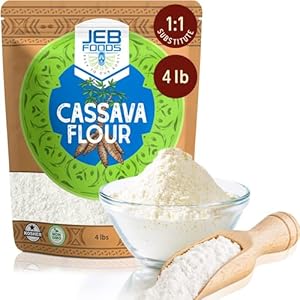Jeb Foods Cassava Flour 4lb – Gluten Free Baking Flour, All Purpose Wheat Alternative – For Bread, Tortillas, Cake Flour Substitute – Made from Real Yucca, Paleo, Non-GMO, Grain Free, Kosher