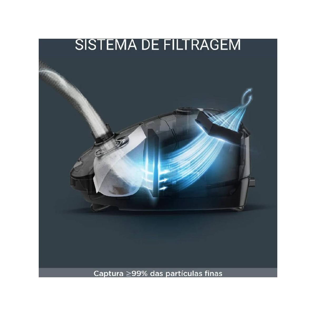 Rowenta Aspirapolvere con sacchetto RO3126 Power XXL, blu scuro/grigio