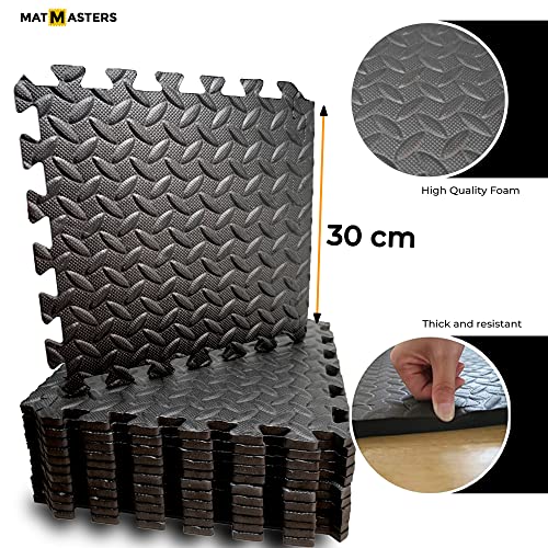 Mat-Masters-Interlocking-Exercise-Foam-Mats-with-Border-Multipurpose-Gym-Protective-Flooring-Eva-12-x12-x--Tiles-for-Gym-Equipment-and-Rubber-Cushion-for-Workouts-Kids-12-sqft